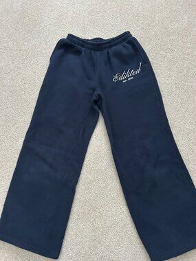 Edikted XS Navy Blue Sweatpants